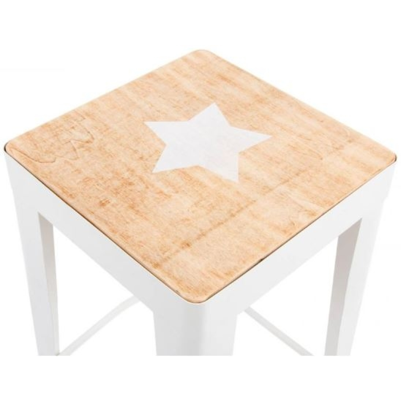 Taburete Metal Blanco Estrella