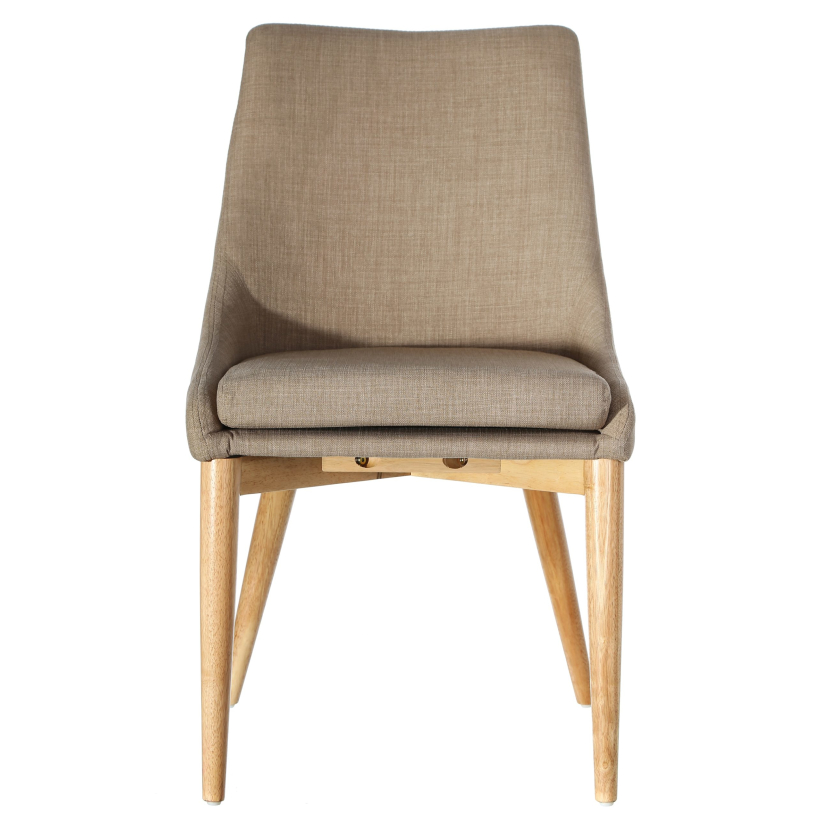 Silla tapizada Beige poliester retro 61 x 50 x 88