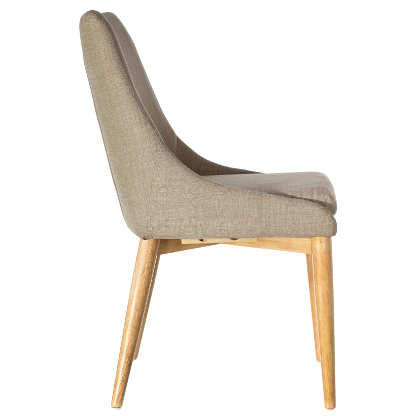 Silla tapizada Beige poliester retro 61 x 50 x 88