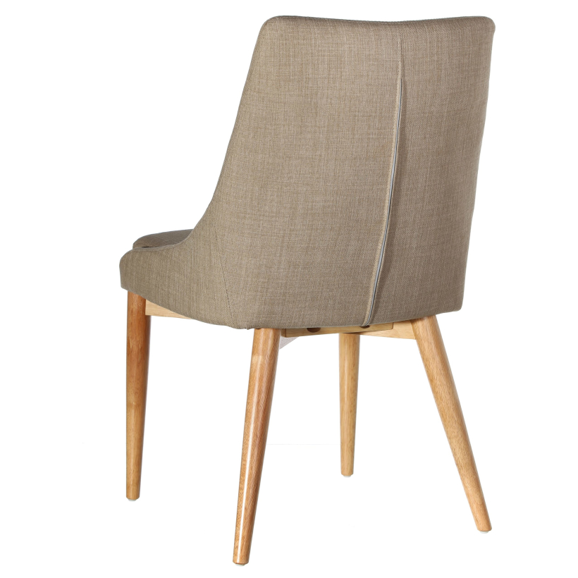 Silla tapizada Beige poliester retro 61 x 50 x 88