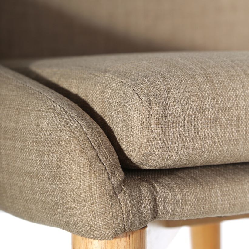Silla tapizada Beige poliester retro 61 x 50 x 88