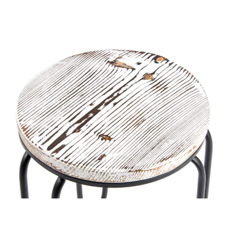 Taburete metal y madera
