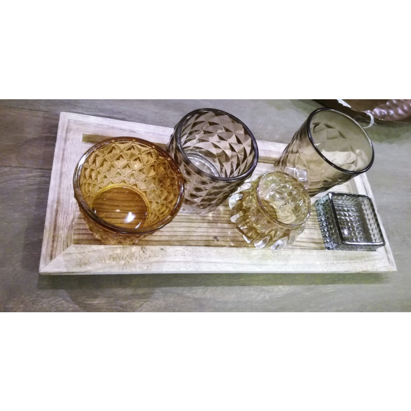Set 6 portavelas cristal
