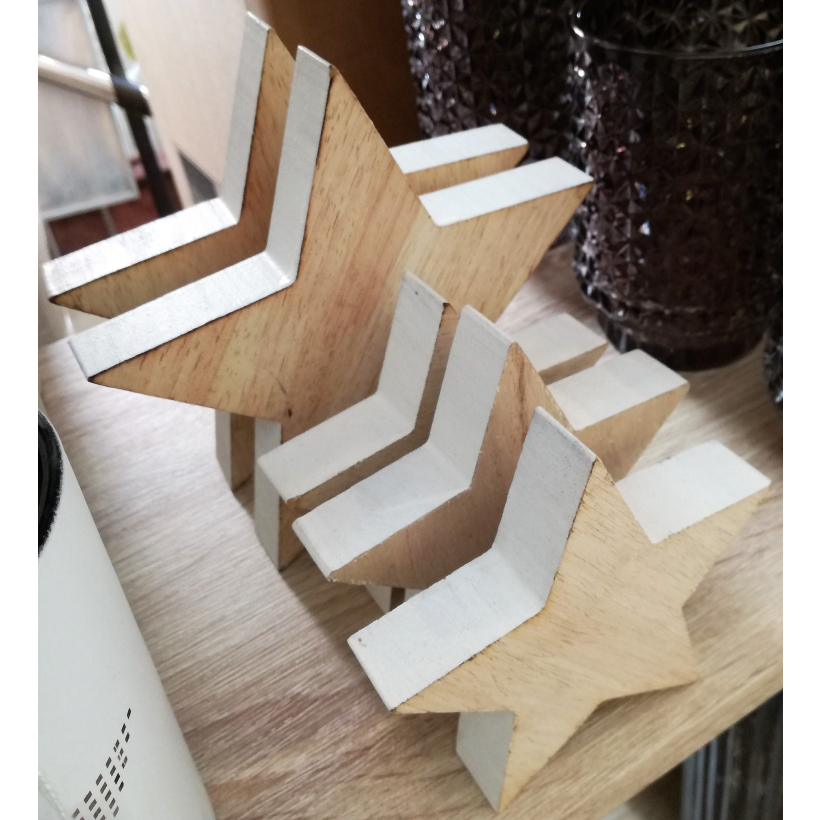 Figuras árbol y estrella madera S