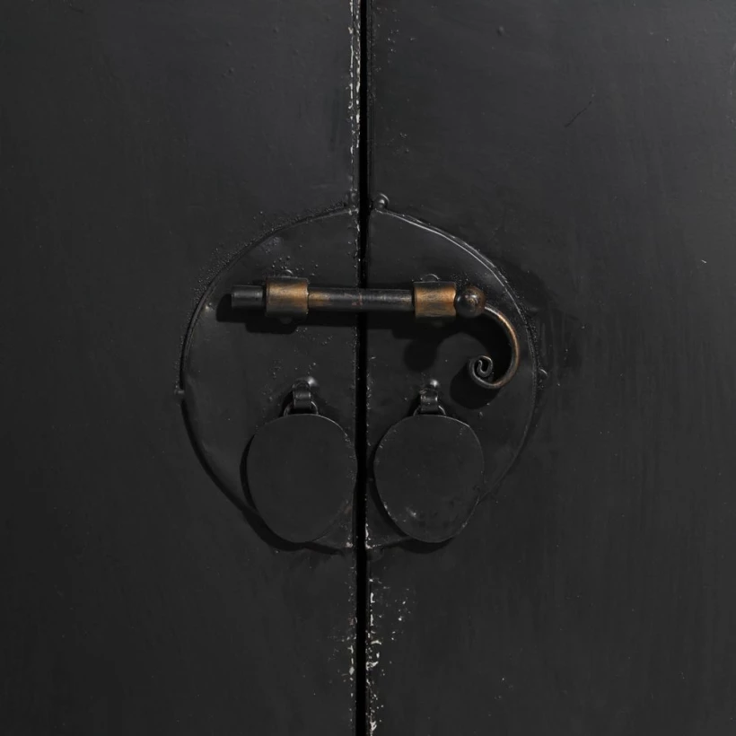 Mueble recibidor negro metal