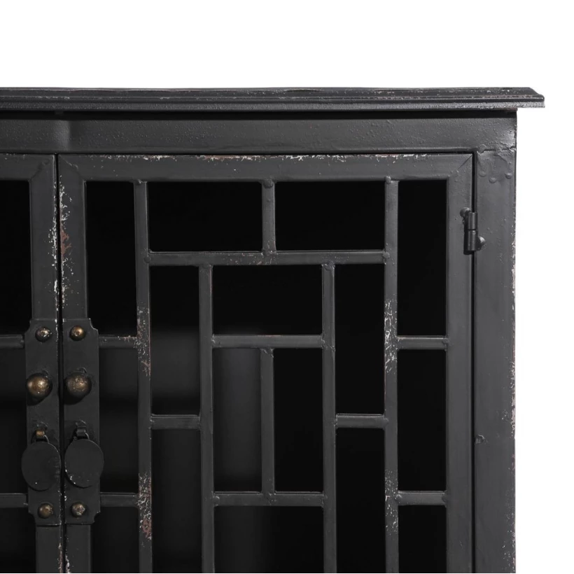 Mueble recibidor negro metal