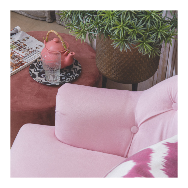 sillón capitoné rosa 2