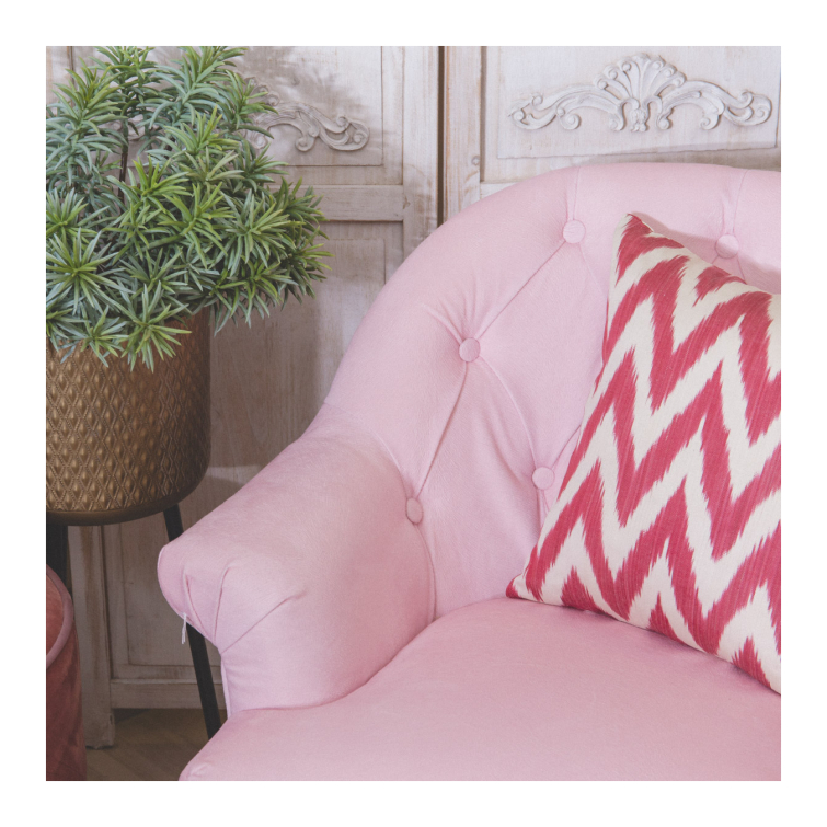 sillón capitoné rosa 3
