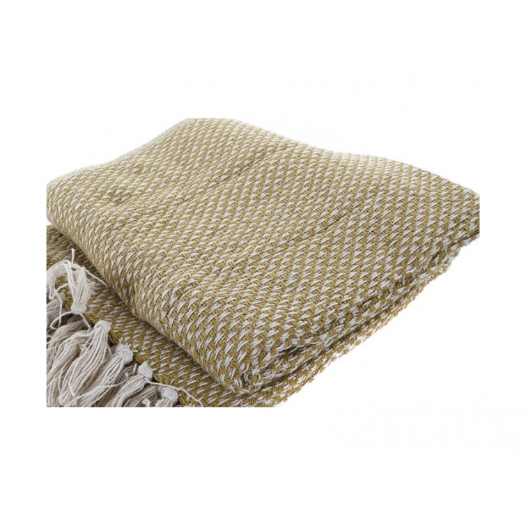 Plaid algodon gris y mostaza 2