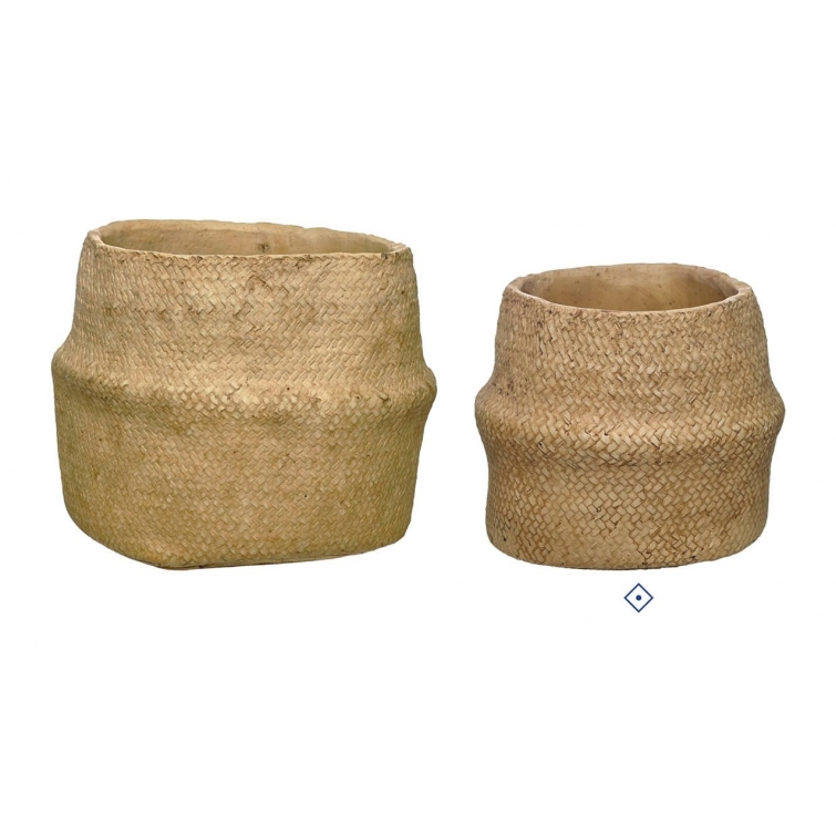 Maceta ceramica imitando ratan