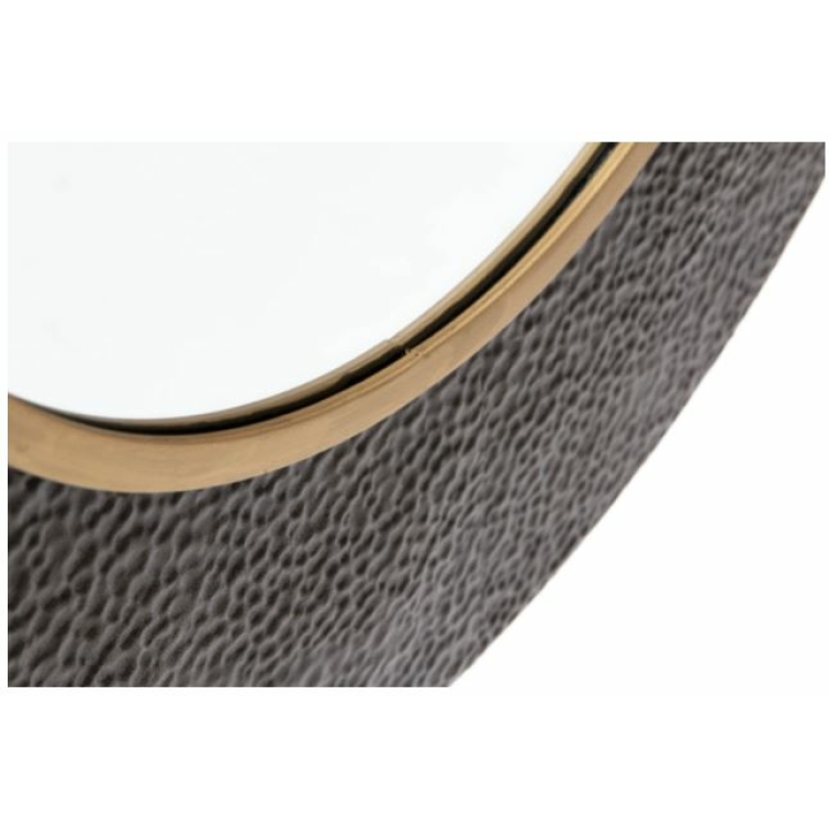 Espejo redondo metal negro y dorado 3