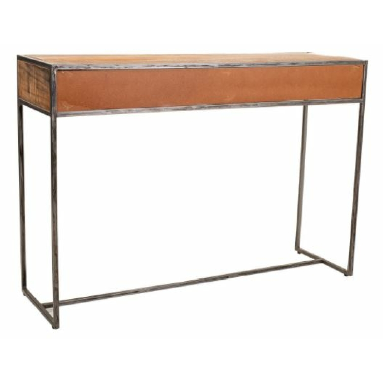 Consola industrial madera y hierro 4
