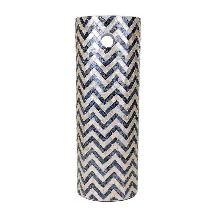 Paraguero capiz blanco y negro zigzag 2
