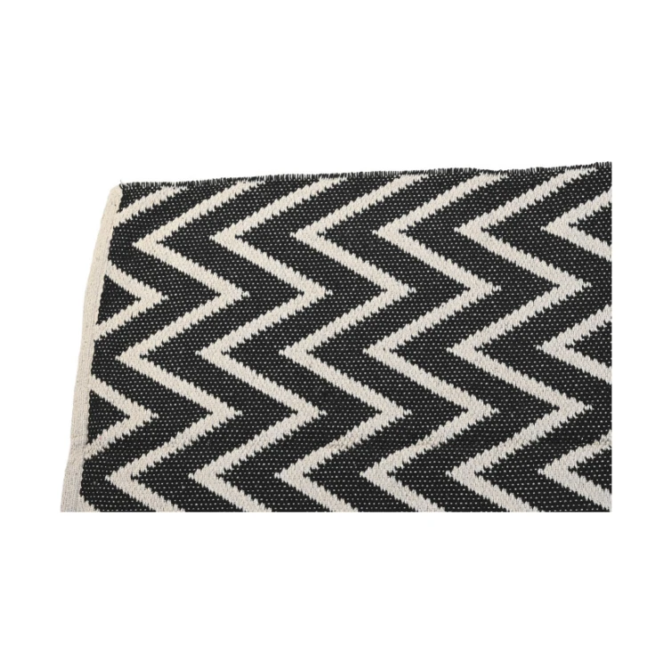 alfombra zig zag algodón negra