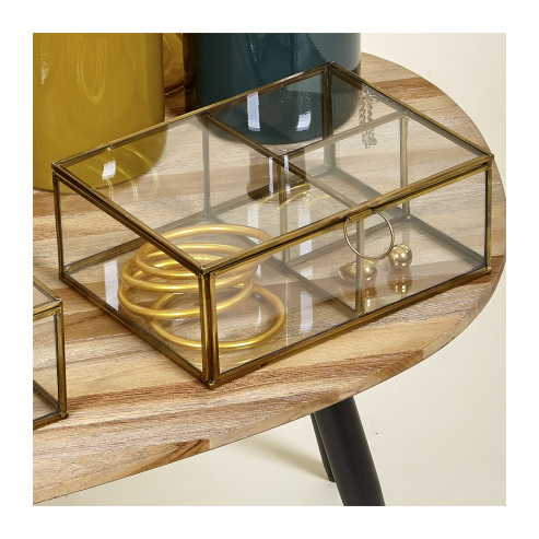 caja cristal antic brass