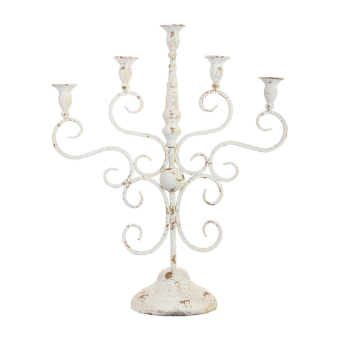 candelabro decapé blanco 5 velas 2