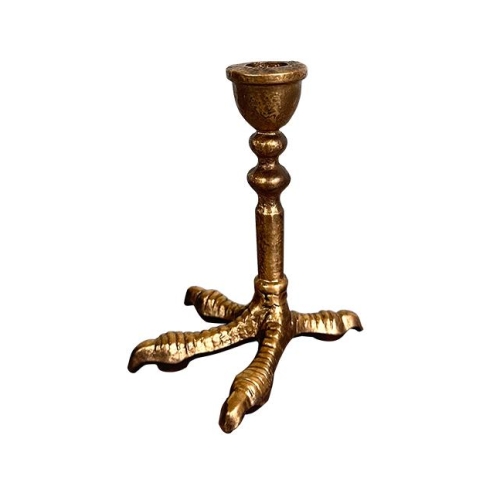 candelabro metal dorado garra