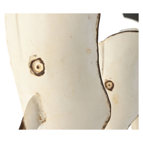 Decoracion ballena metal crema 3