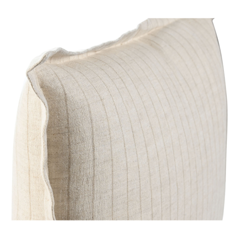 Cojin lino rallado beige blanco 60x40 cm 2