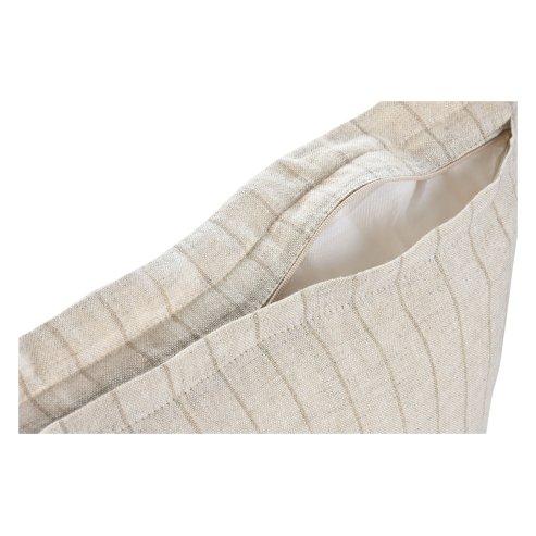 Cojin lino rallado beige blanco 60x40 cm 3