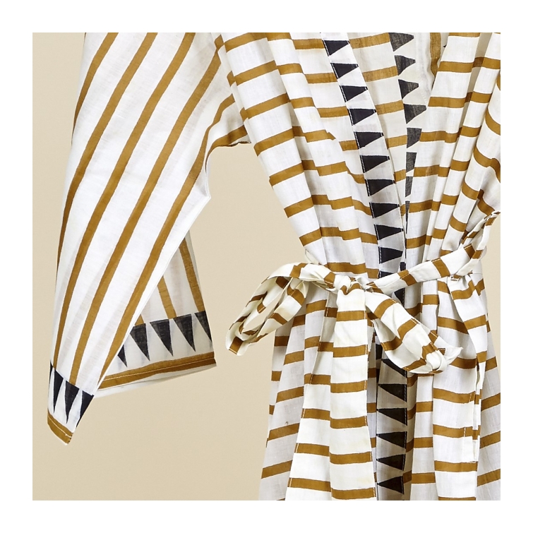 Kimono etnico 120 cm mostaza 2