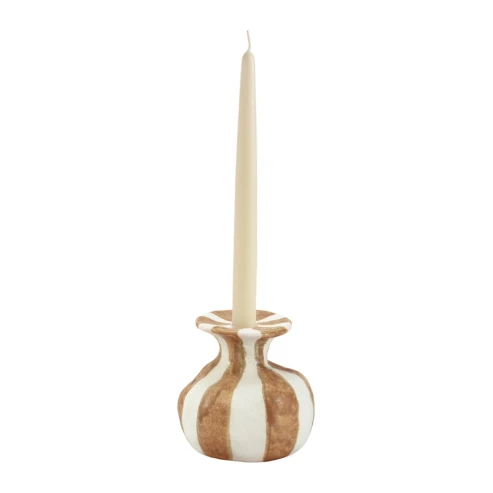 candelabro rayas mostaza