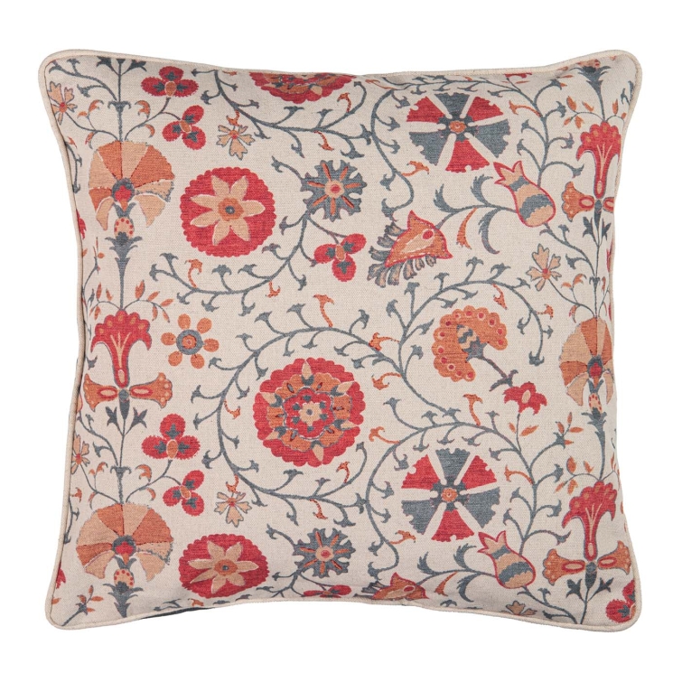 Cojín lino floral 45x45 cm 2