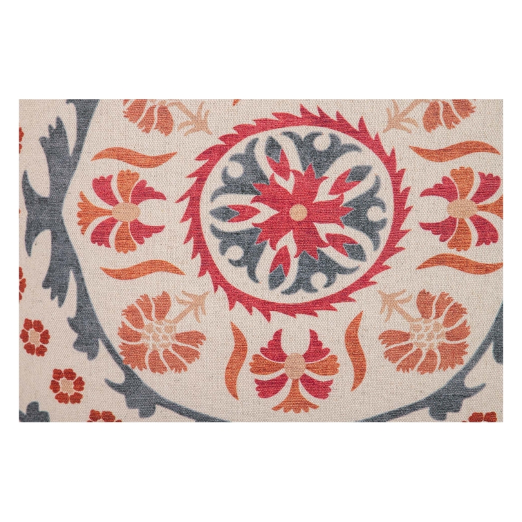 Cojín lino floral centro 45x45 cm 4