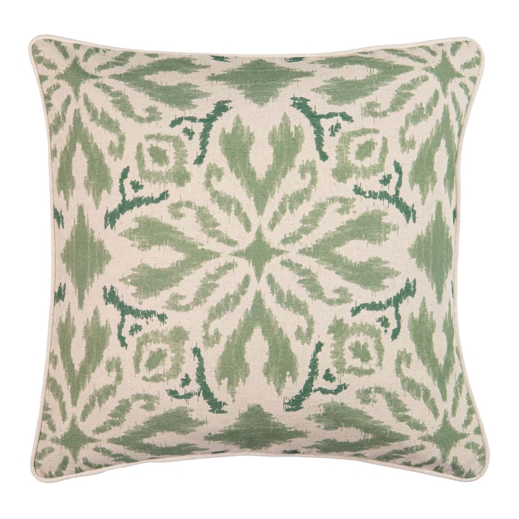 Cojín lino floral verdes 45x45 cm 2