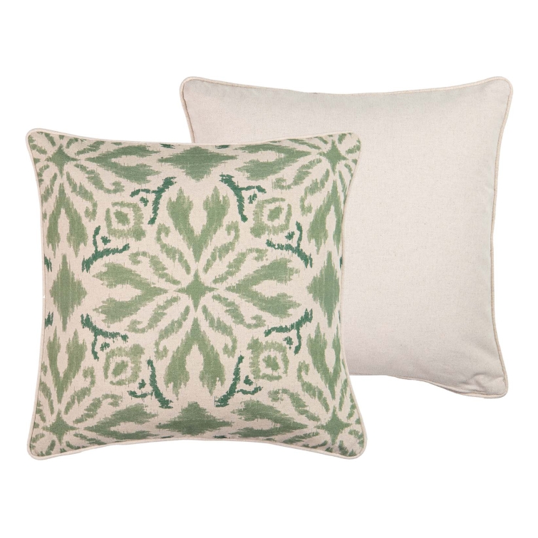 Cojín lino floral verdes 45x45 cm