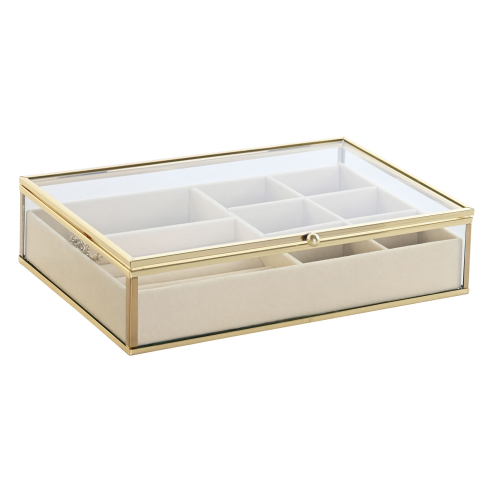 Joyero metal cristal 21x13x5 cm 12