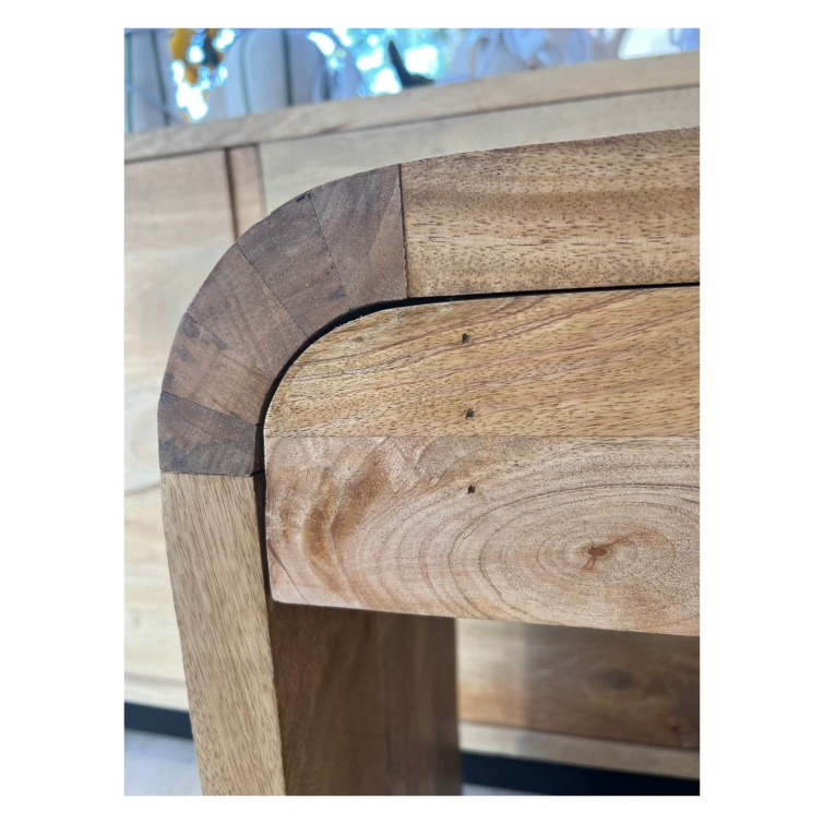 Mesita de noche curva madera 2