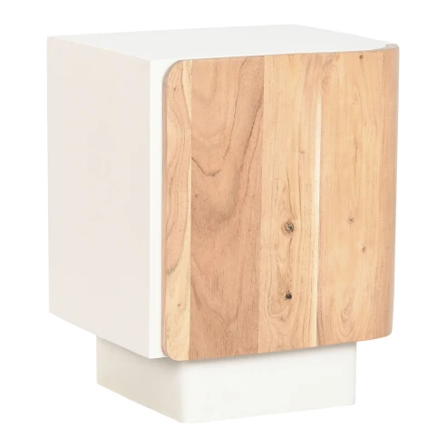 Mesita de noche curva madera de mango y acacia 2