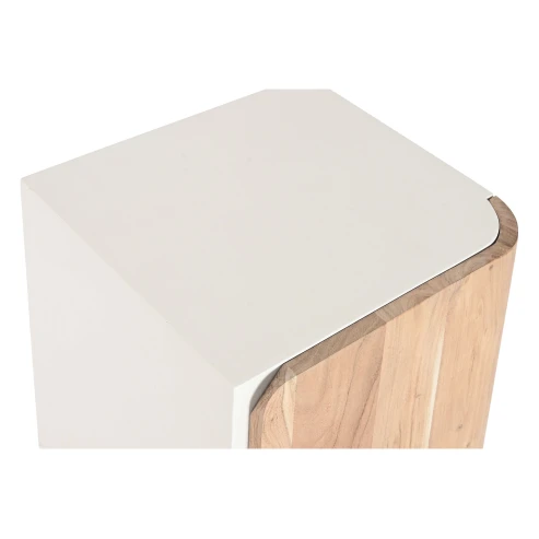 Mesita de noche curva madera de mango y acacia 7