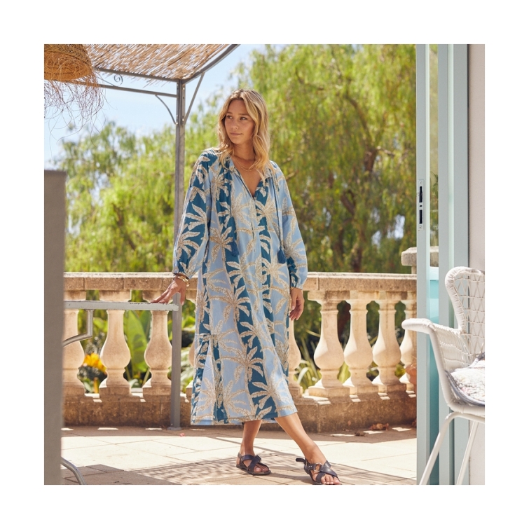 Vestido palmera azul 1