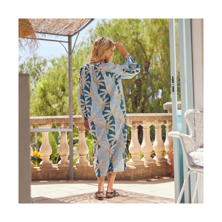 Vestido palmera azul 2