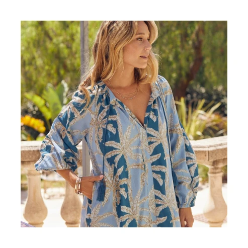 Vestido palmera azul 3