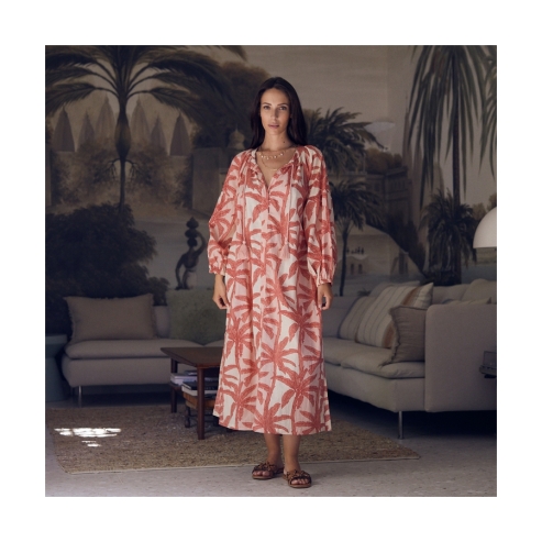 Vestido palmera frambuesa 1