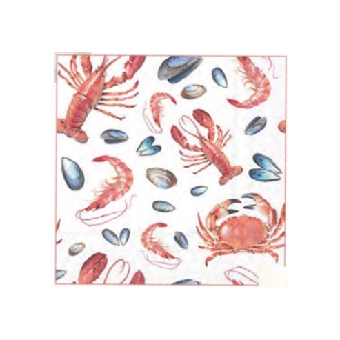 ervilletas papel Sea life white 33x33 cm