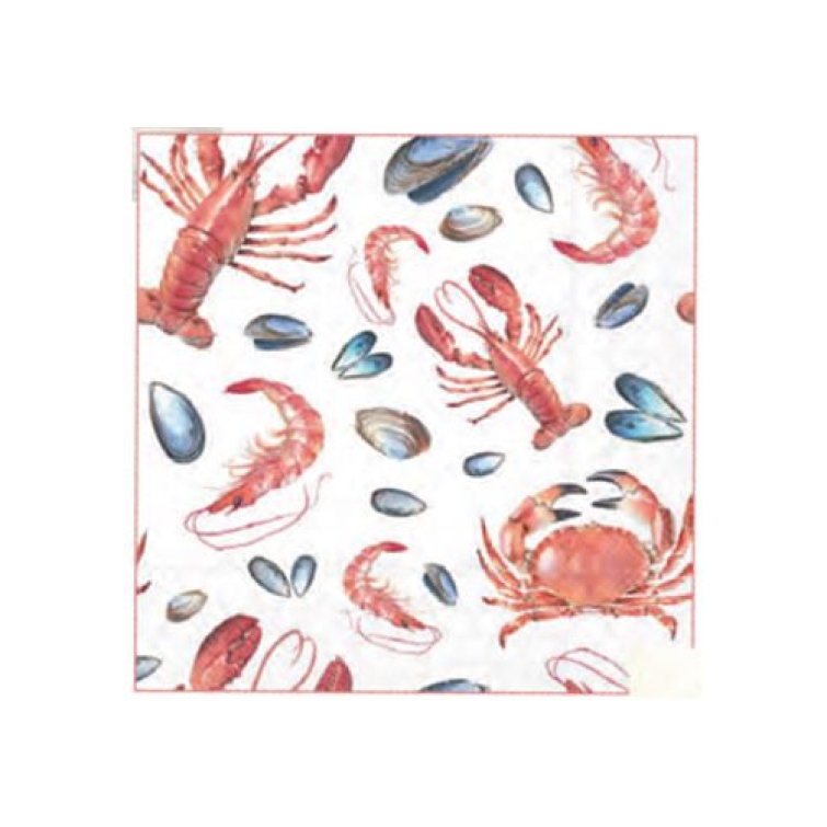 ervilletas papel Sea life white 33x33 cm