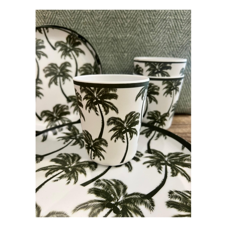 menaje plato vaso melamina palmera 4