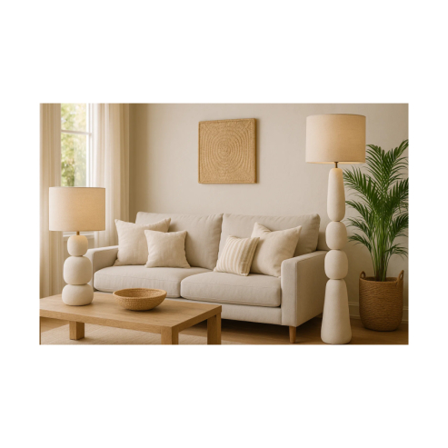 Lampara blanca escultura (2)